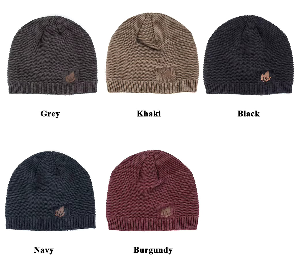 Knitted Winter Hat Skullies - Black